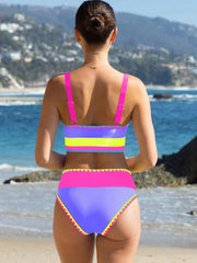 Women Tummy Control 3 Piece Swimsuit with Skirt High Waisted Bikini