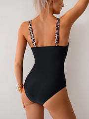 Women One Piece Swimsuit Ruched Tummy Control Bathing Suit Slimming Color Block Swim Suit Swimwear