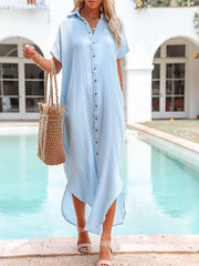 Women White Solid Color Long Sun Proof Cardigan Cover Up