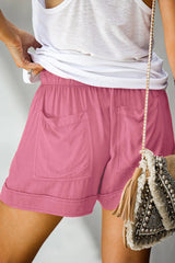 Women Drawstring Shorts Summer Elastic Waist Casual Lightweight with Pockets