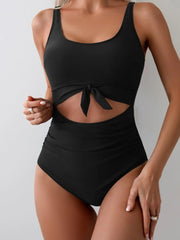 Women One Piece Swimsuit Tummy Control Slimming Bathing Suit Cutout Tie Knot Swimwear