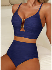 Women 2026 Summer Two Piece Bikini Set U-Wire Cutout High Waisted Swimsuit