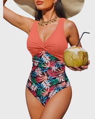 Women Tummy Control One Piece Swimsuit - Push Up Bathing Suit Full Coverage Slimming Swimwear