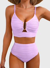 Women 2026 Summer Two Piece Bikini Set U-Wire Cutout High Waisted Swimsuit