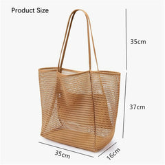 Women Swimming Beach Bag Portable One Shoulder Storage Bag Crossbody Bag Versatile Mesh Bag