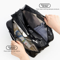 New Portable Waterproof Large Capacity Wet And Dry Separation Toiletry Makeup Storage And Awimming Bag
