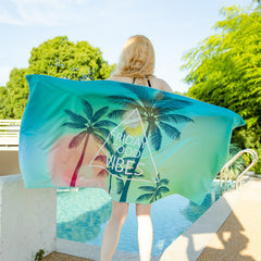 Double Sided Velvet Beach Towel For Seaside Swimming Quick Drying Bath Towel