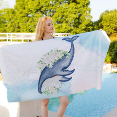 Double Sided Velvet Beach Towel For Seaside Swimming Quick Drying Bath Towel