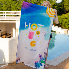 Double Sided Velvet Beach Towel For Seaside Swimming Quick Drying Bath Towel