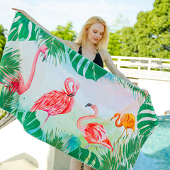 Double Sided Velvet Beach Towel For Seaside Swimming Quick Drying Bath Towel