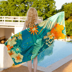 Double Sided Velvet Beach Towel For Seaside Swimming Quick Drying Bath Towel