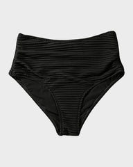 Women Textured Knot Front High Waisted Bikini Set