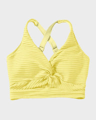 Women Textured Knot Front High Waisted Bikini Set