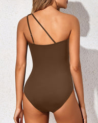 Women One Shoulder One Piece Swimsuit Tummy Control Bathing Suits