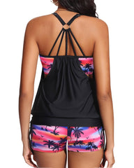 Women Tankini Swimsuits Two Piece Tummy Control Bathing Suit with Shorts