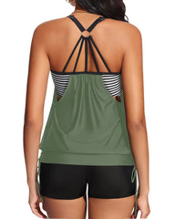 Women Tankini Swimsuits Two Piece Tummy Control Bathing Suit with Shorts