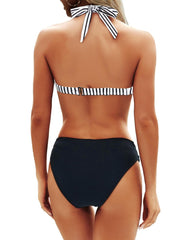 Women Two Piece Bathing Suits Push Up Bikini Set Halter Swimsuit Vintage Swimwear