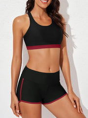 Women Athletic 3 Piece Tankini Swimsuits with Shorts Swim Tank Tops