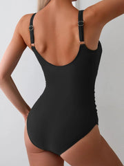Women One Piece Swimsuit Tummy Control Slimming Bathing Suit Cutout Tie Knot Swimwear