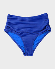 Women Textured Knot Front High Waisted Bikini Set
