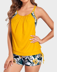 Women Tankini Swimsuits Two Piece Tummy Control Bathing Suit with Shorts