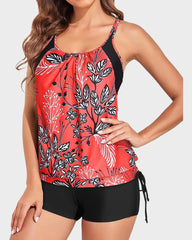 Women Tankini Swimsuits Two Piece Tummy Control Bathing Suit with Shorts