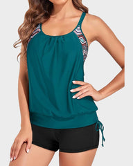 Women Tankini Swimsuits Two Piece Tummy Control Bathing Suit with Shorts