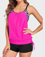 Women Tankini Swimsuits Two Piece Tummy Control Bathing Suit with Shorts