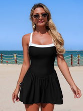 Women Sleeveless Swim Romper Criss Cross One Pieces Tummy Control Rompers Swimsuit with Shorts
