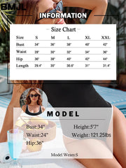 Women One Piece Swimsuit Sports Adjustable Strap Bathing Suit Color Block Ribbed High Cut Swimsuits