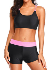 Women 3 Piece Tankini Swimsuits Tummy Control Bathing Suits