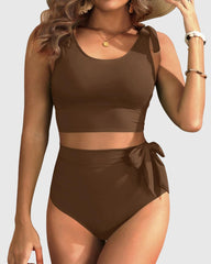 Women Two Piece High Waisted Swimsuits Women Tummy Control Bikini Modest Bathing Suit