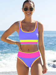 Women Tummy Control 3 Piece Swimsuit with Skirt High Waisted Bikini