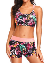 Women 3 Piece Tankini Swimsuits Tummy Control Bathing Suits