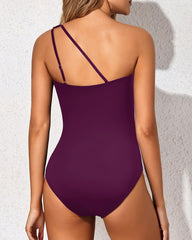 Women One Shoulder One Piece Swimsuit Tummy Control Bathing Suits