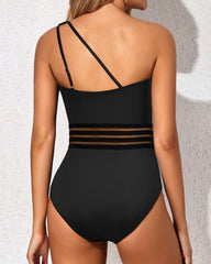 Women One Shoulder One Piece Swimsuit Tummy Control Bathing Suits