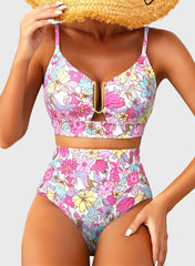Women 2026 Summer Two Piece Bikini Set U-Wire Cutout High Waisted Swimsuit