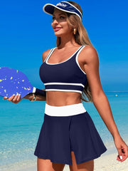 Women High Waisted Bikini Sets Swim Skirt Two Piece Swim Suit
