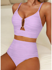Women 2026 Summer Two Piece Bikini Set U-Wire Cutout High Waisted Swimsuit