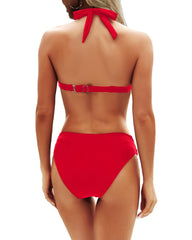 Women Two Piece Bathing Suits Push Up Bikini Set Halter Swimsuit Vintage Swimwear