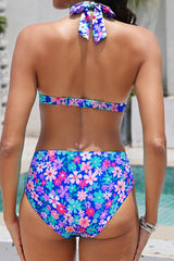 Women Two Piece Bathing Suits Push Up Bikini Set Halter Swimsuit Vintage Swimwear