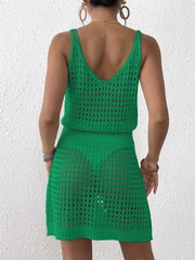 Women Swimsuit Cover Up V Neck Crochet Bathing Suit Bikini Coverups Vacation Cruise Outfits Swimwear Sundress