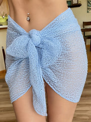 Women Two-Ways Bikini Top Cover Up Mesh Beach Skirt