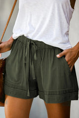 Women Drawstring Shorts Summer Elastic Waist Casual Lightweight with Pockets
