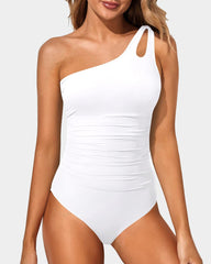 Women One Shoulder One Piece Swimsuit Tummy Control Bathing Suits