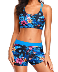Women 3 Piece Tankini Swimsuits Tummy Control Bathing Suits