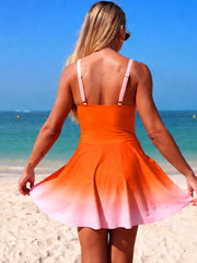 Women One Piece Swimsuit Tummy Control Ruched Deep V Neck Open Back Bathing Suit