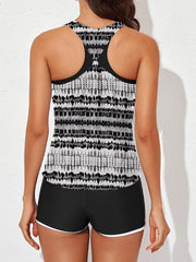 Women Athletic 3 Piece Tankini Swimsuits with Shorts Swim Tank Tops