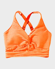 Women Textured Knot Front High Waisted Bikini Set