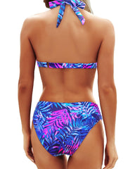 Women Two Piece Bathing Suits Push Up Bikini Set Halter Swimsuit Vintage Swimwear